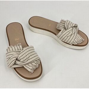 Seychelles Anthropologie Coastal beach Slide platform Italian Sandal Size 7.5